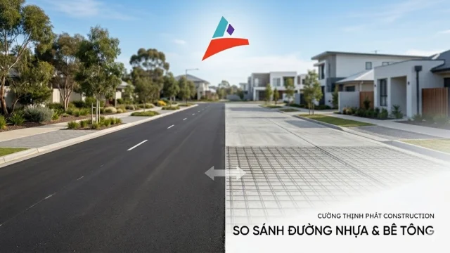 So sánh đường nhựa Asphalt và đường bê tông cốt thép cho khu nội bộ