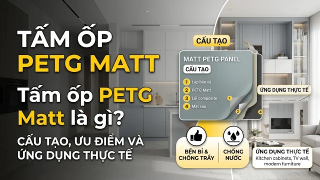 Tấm ốp PETG Matt là gì? Cấu tạo, ưu điểm và ứng dụng thực tế