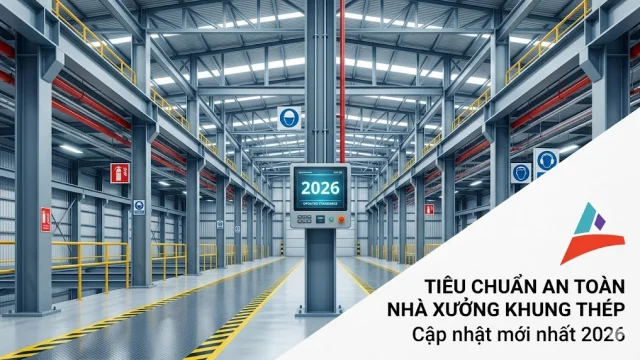 Tiêu chuẩn an toàn nhà xưởng khung thép: Cập nhật mới nhất 2026