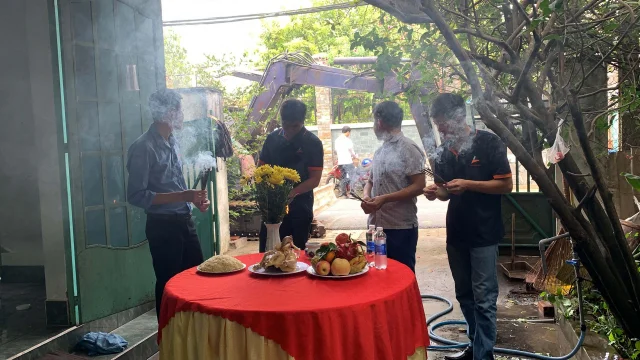 Lễ Khởi công công trình nhà phố 2 tầng tại Dĩ An Bình Dương