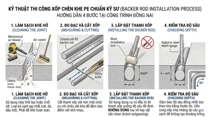 Tìm hiểu xốp chèn khe PE (Backer rod) trong ngành xây dựng