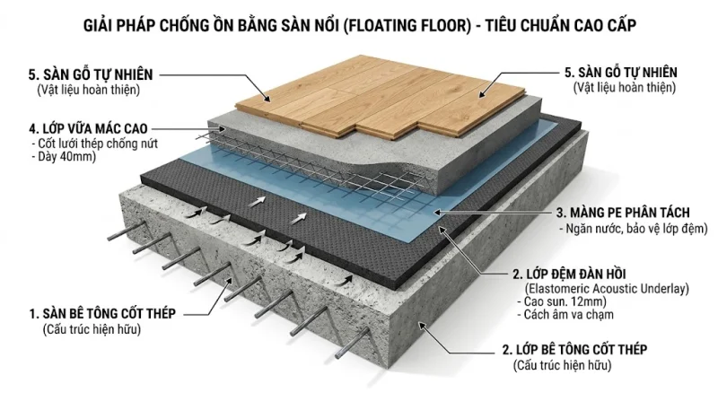 5 Cách Xử Lý Chống Ồn Sàn Tầng Trên Hiệu Quả Từ Chuyên Gia Xây Dựng