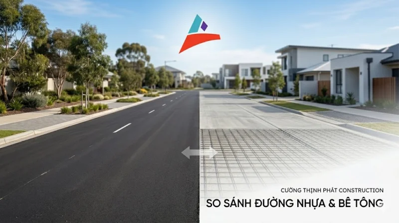So sánh đường nhựa Asphalt và đường bê tông cốt thép cho khu nội bộ