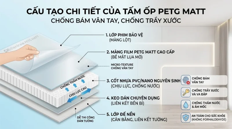 Tấm ốp PETG Matt là gì? Cấu tạo, ưu điểm và ứng dụng thực tế