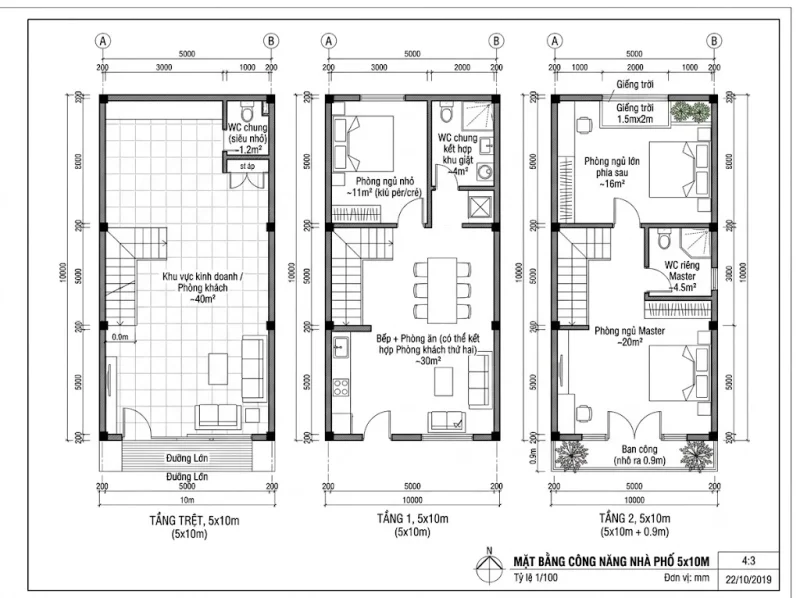 Kinh nghiệm thiết kế xây dựng nhà ống trên diện tích đất 5x10
