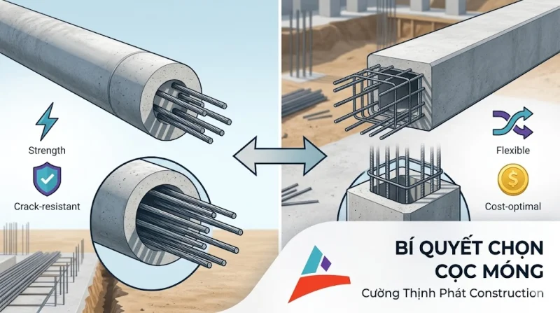 Cọc Bê Tông Dự Ứng Lực Và Cọc Bê Tông Cốt Thép: Phân Biệt Và Lựa Chọn Tối Ưu