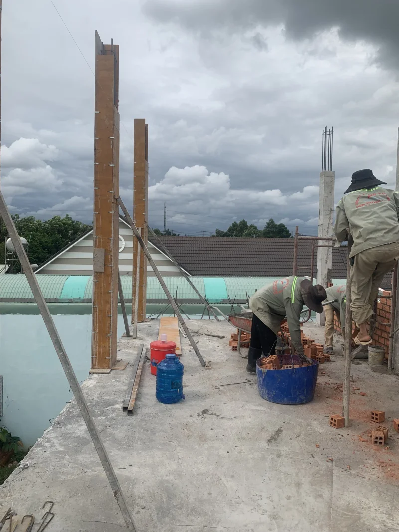 Tiến độ #1 công trình nhà phố 3 tầng tại Tân Bình Dĩ An Bình Dương