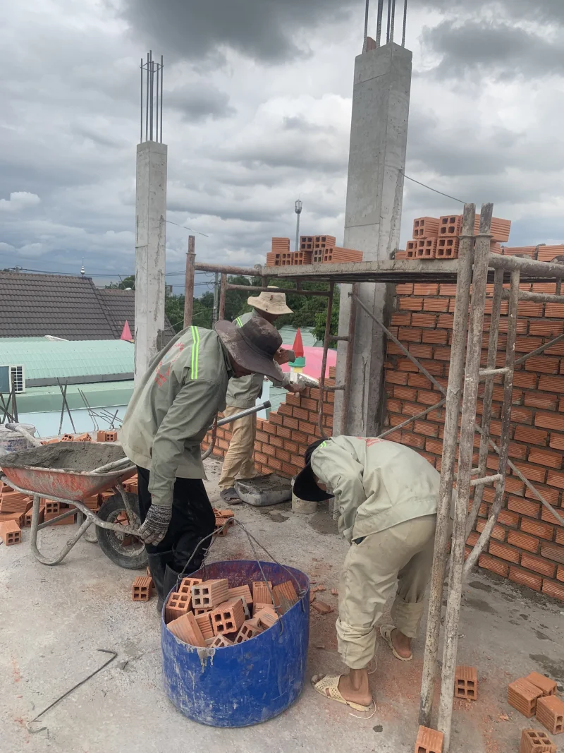 Tiến độ #1 công trình nhà phố 3 tầng tại Tân Bình Dĩ An Bình Dương