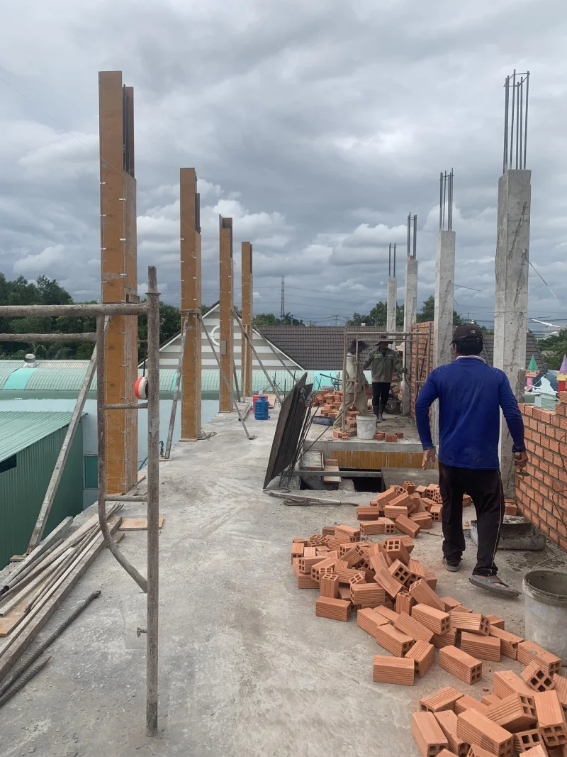 Tiến độ #1 công trình nhà phố 3 tầng tại Tân Bình Dĩ An Bình Dương
