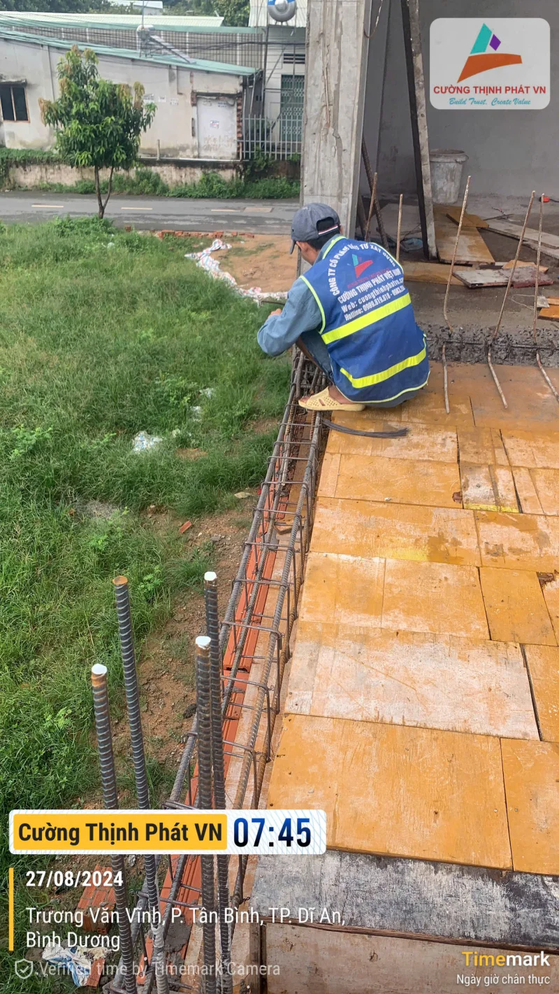 Tiến độ #2 công trình nhà phố 3 tầng tại Tân Bình Dĩ An Bình Dương