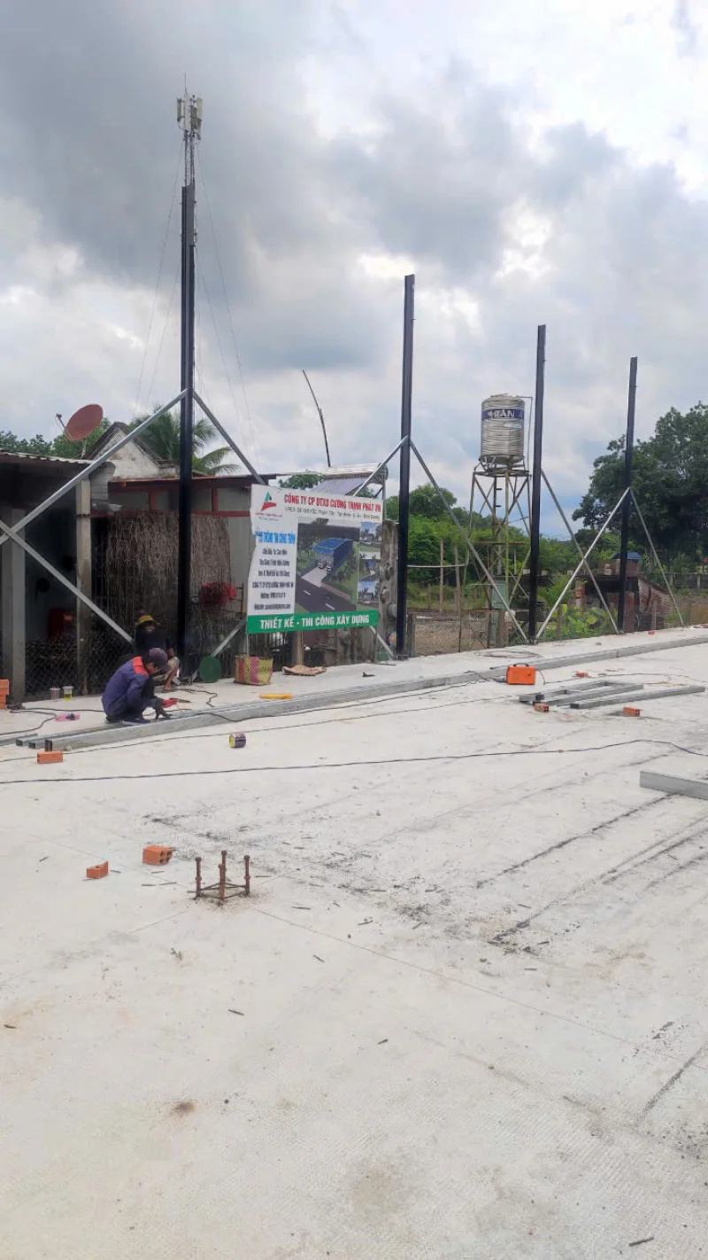 Tiến độ thi công nhà xưởng khung thép mái tôn tại Phú Giáo Bình Dương