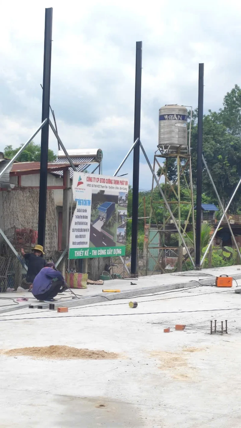 Tiến độ thi công nhà xưởng khung thép mái tôn tại Phú Giáo Bình Dương