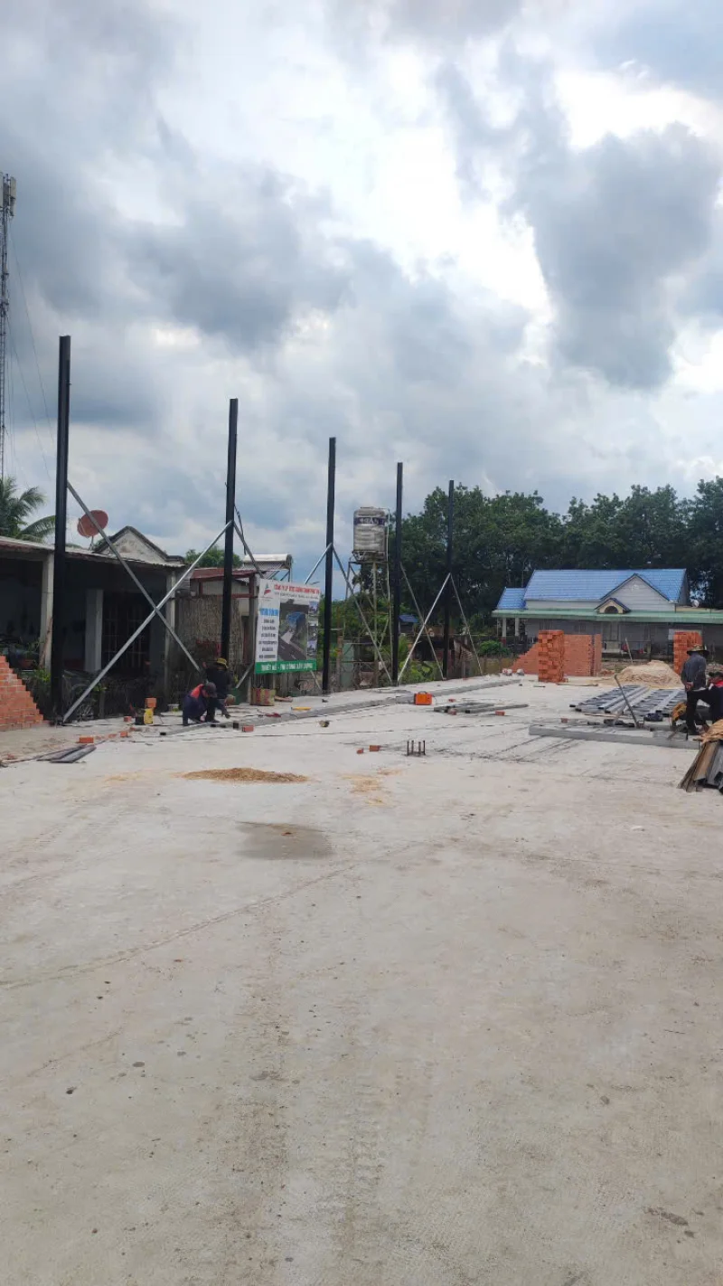 Tiến độ thi công nhà xưởng khung thép mái tôn tại Phú Giáo Bình Dương