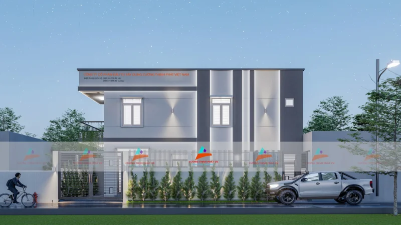Bản phối 3D nhà phố 2 tầng tại Dĩ An Bình Dương