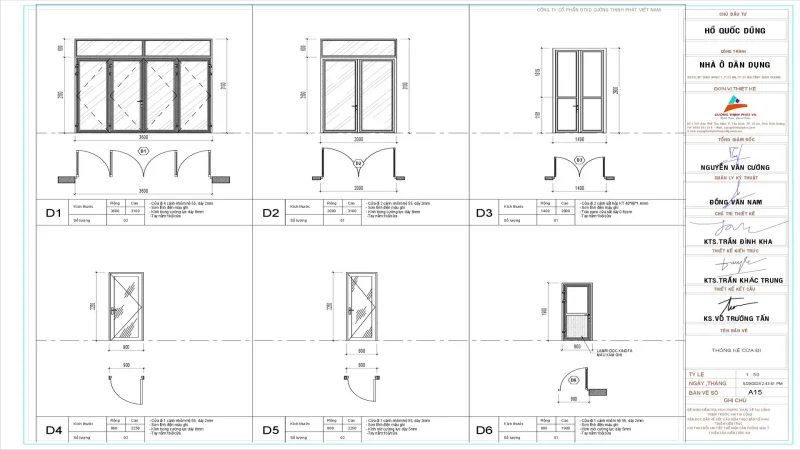 Hồ sơ xây dựng nhà phố 2 tầng tại Dĩ An Bình Dương