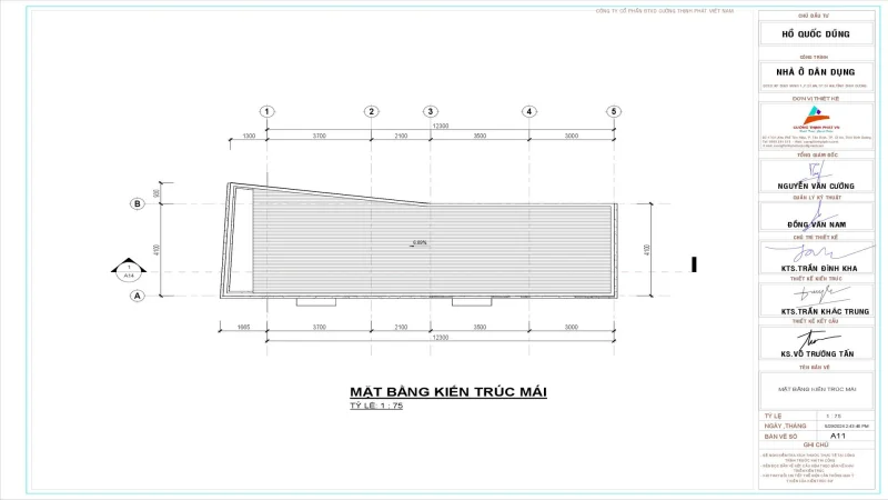 Hồ sơ xây dựng nhà phố 2 tầng tại Dĩ An Bình Dương