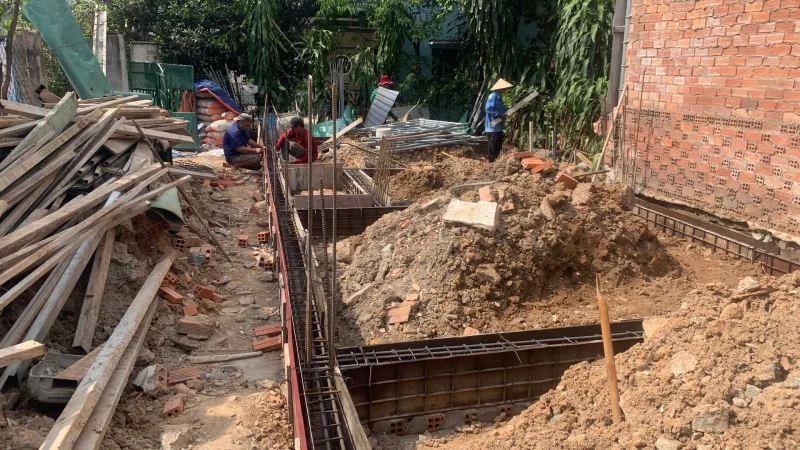 Tiến độ tháng 3-2024 công trình nhà phố 2 tầng tại Dĩ An Bình Dương