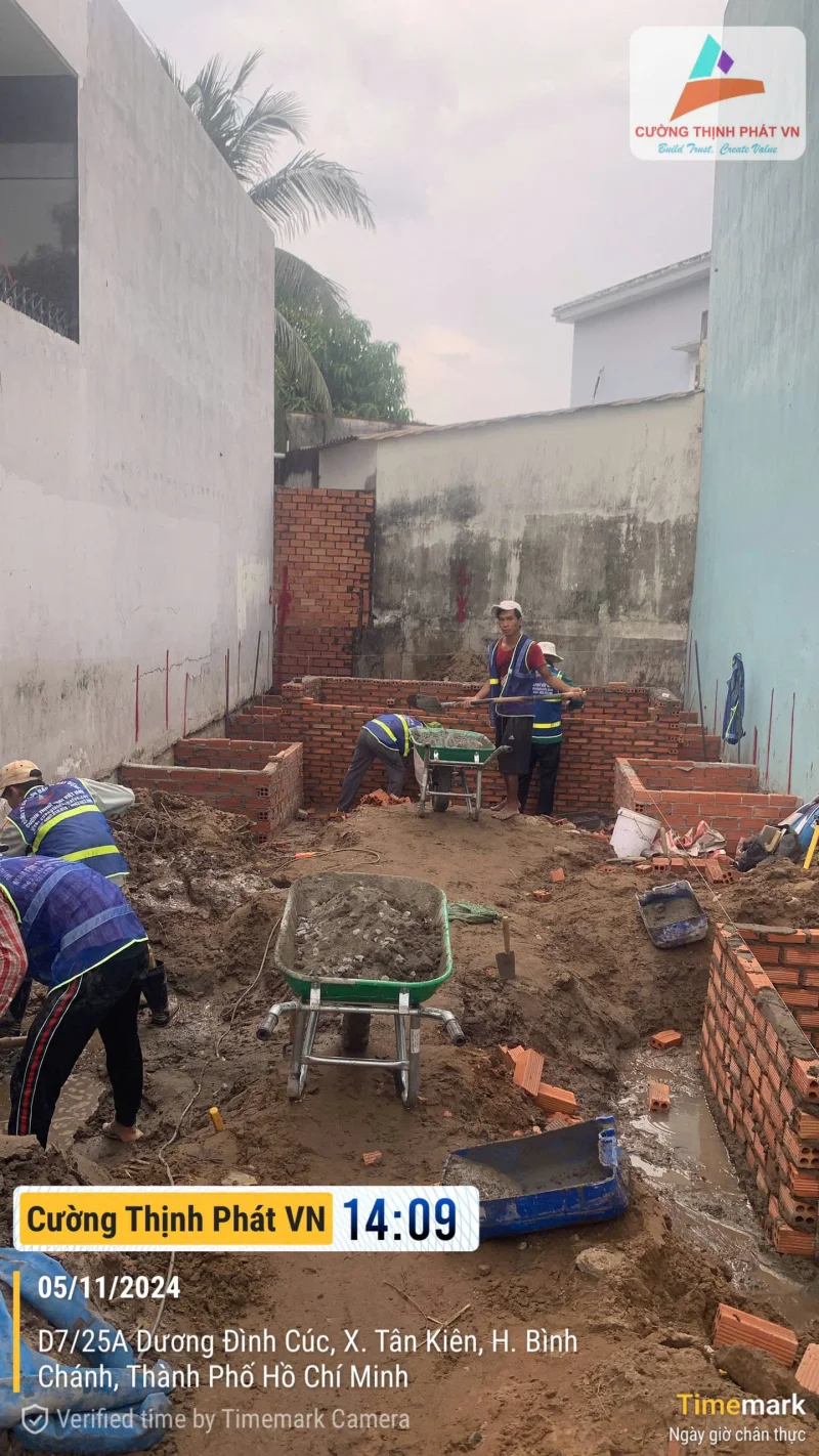 Ép cọc móng công trình nhà phố tại Bình Chánh Tp Hồ Chí Minh