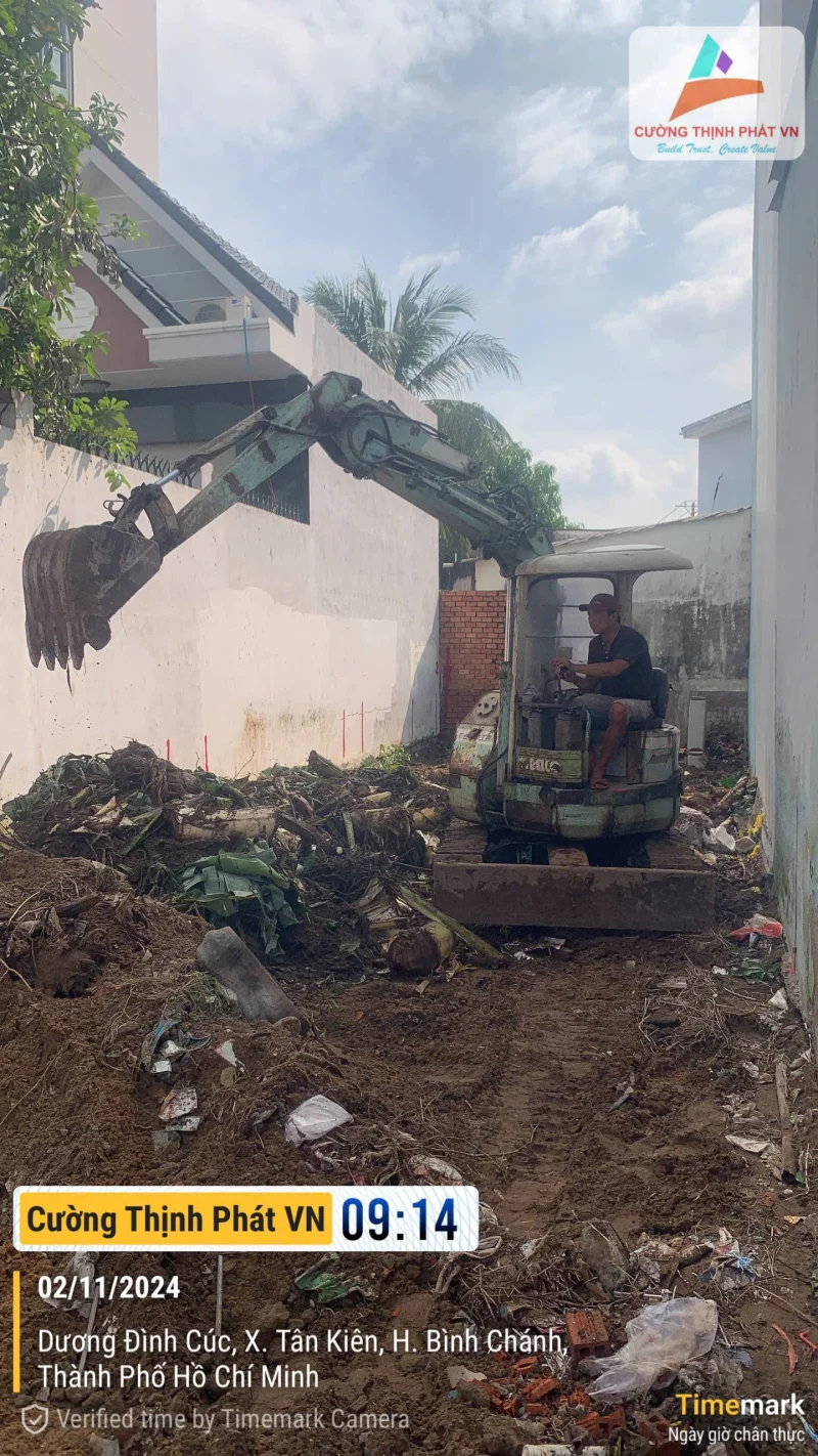 Ép cọc móng công trình nhà phố tại Bình Chánh Tp Hồ Chí Minh