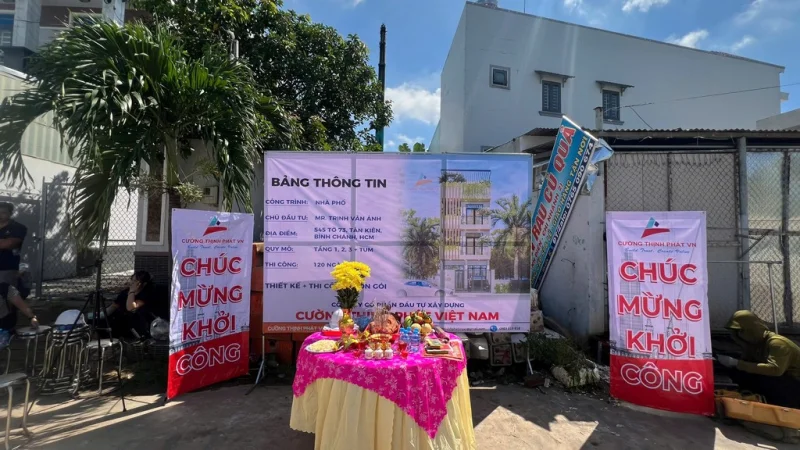 Khởi công xây dựng nhà phố tại Bình Chánh Tp Hồ Chí Minh