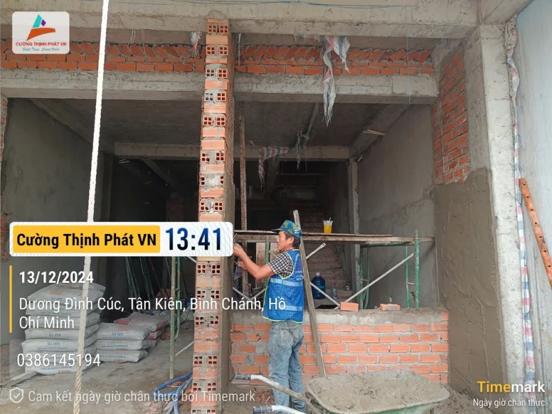 Tiến độ tháng 12/2024 thi công nhà phố tại Bình Chánh Tp Hồ Chí Minh