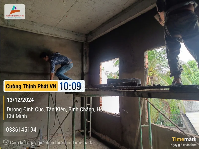 Tiến độ tháng 12/2024 thi công nhà phố tại Bình Chánh Tp Hồ Chí Minh