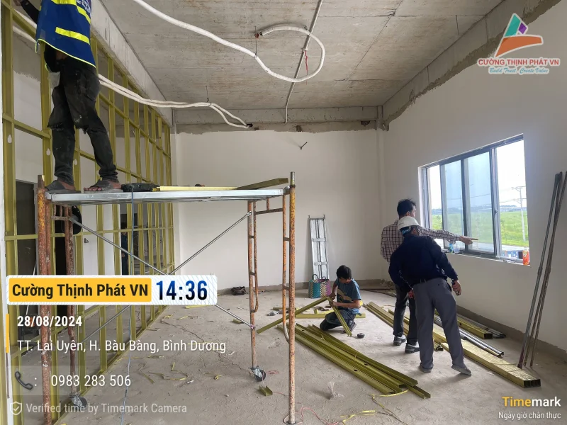 Tiến độ 2 hoàn thiện nhà xưởng Kinsco Bàu Bàng Bình Dương