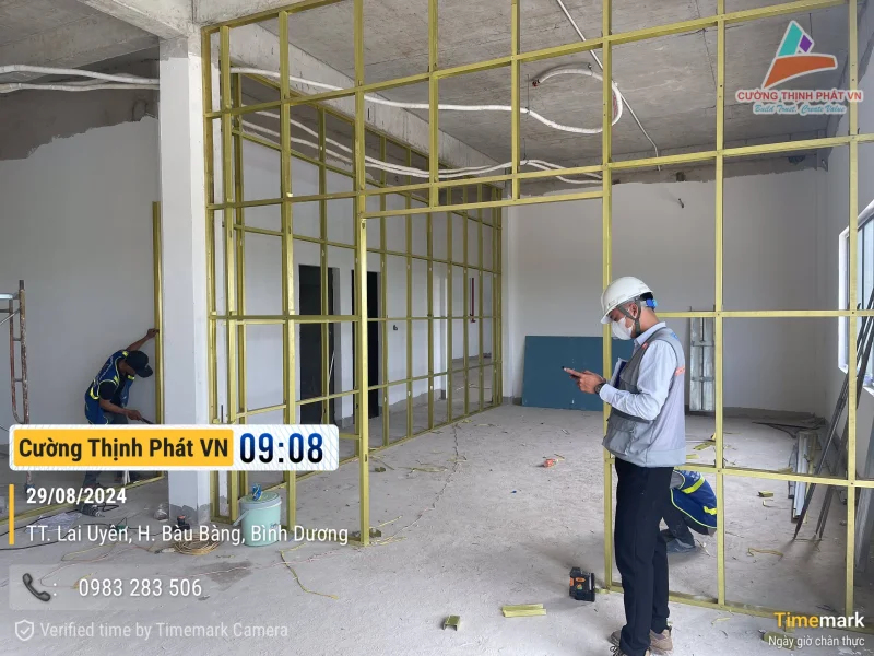 Tiến độ 2 hoàn thiện nhà xưởng Kinsco Bàu Bàng Bình Dương