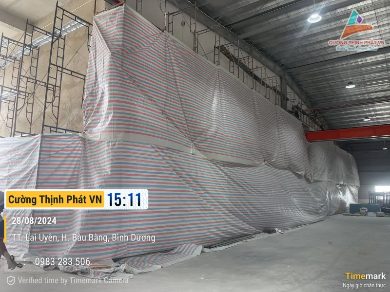 Tiến độ 2 hoàn thiện nhà xưởng Kinsco Bàu Bàng Bình Dương