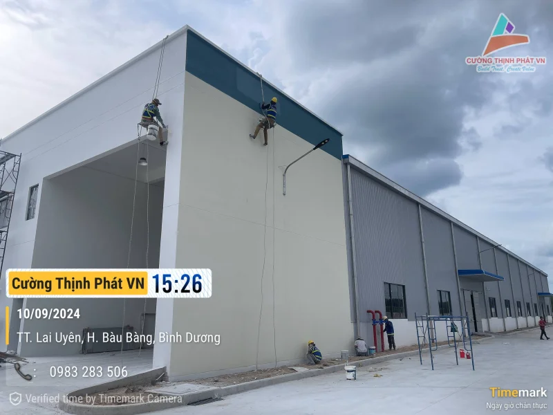 Tiến độ #3 hoàn thiện nhà xưởng Kinsco Bàu Bàng Bình Dương