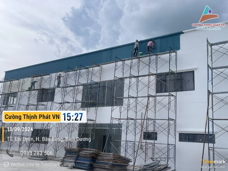 Tiến độ #3 hoàn thiện nhà xưởng Kinsco Bàu Bàng Bình Dương