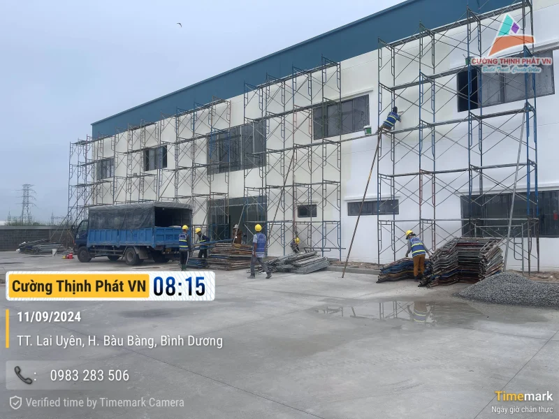 Tiến độ #3 hoàn thiện nhà xưởng Kinsco Bàu Bàng Bình Dương