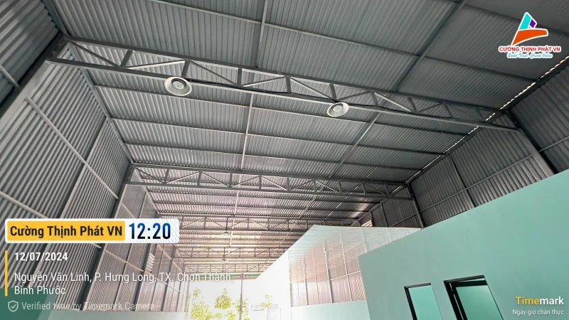 Nghiệm thu công trình nhà xưởng khung thép tại Chơn Thành Bình Phước