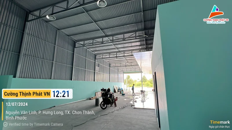 Nghiệm thu công trình nhà xưởng khung thép tại Chơn Thành Bình Phước