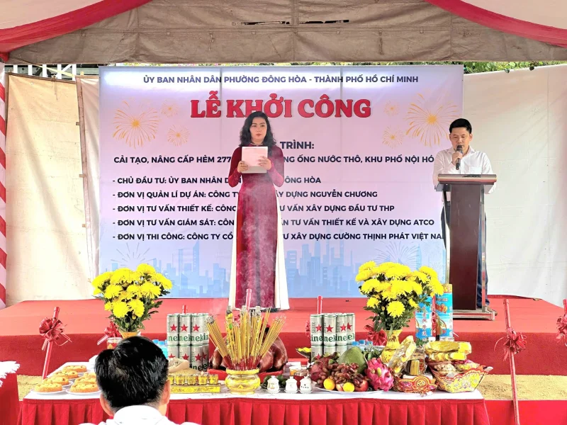 Lễ khởi công công trình hạ tầng giao thông tại Phường Đông Hòa năm 2025