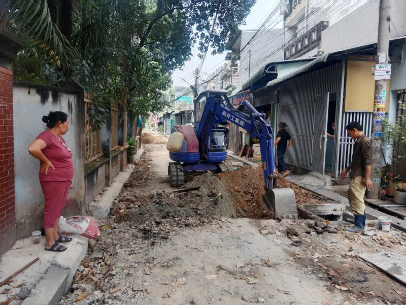 Update tiến độ thi công hạ tầng giao thông tại Phường Đông Hòa