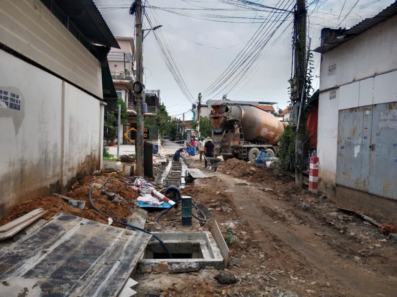 Update tiến độ thi công hạ tầng giao thông tại Phường Đông Hòa