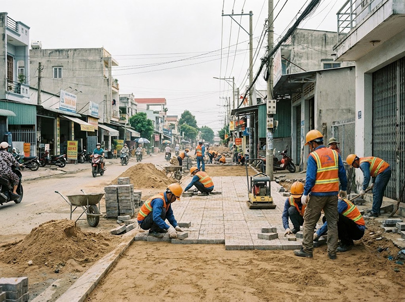 Thi công vỉa hè